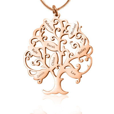 Personalised Tree of My Life Necklace 8 - 18ct Rose Gold Plated - All Birthstone™