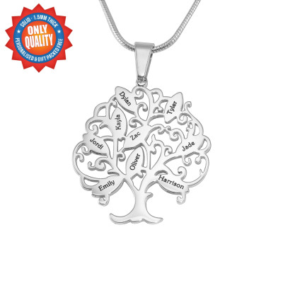 Personalised Tree of My Life Necklace 9 - Sterling Silver - All Birthstone™