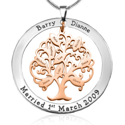Personalised Tree of My Life Washer 9 - Two Tone - Rose Gold Tree - All Birthstone™