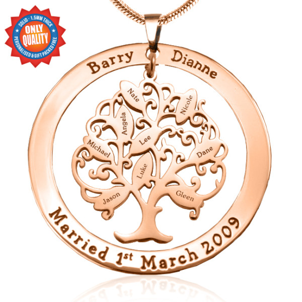 Personalised Tree of My Life Washer 9 - 18ct Rose Gold Plated - All Birthstone™