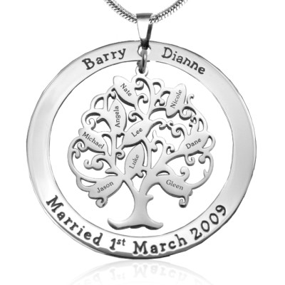 Personalised Tree of My Life Washer 9 - Sterling Silver - All Birthstone™