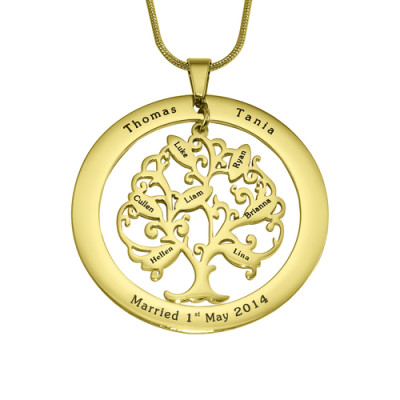 Personalised Tree of My Life Washer 7 - 18ct Gold Plated - All Birthstone™