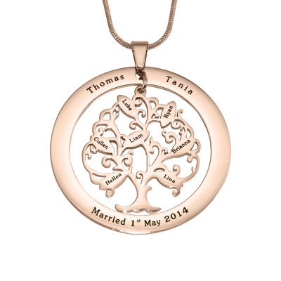 Personalised Tree of My Life Washer 7 - 18ct Rose Gold Plated - All Birthstone™