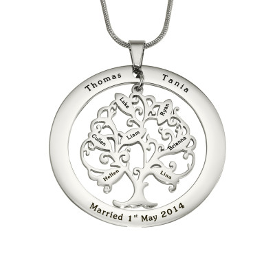 Personalised Tree of My Life Washer 7 - Sterling Silver - All Birthstone™