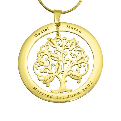 Personalised Tree of My Life Washer 8 - 18ct Gold Plated - All Birthstone™