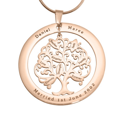 Personalised Tree of My Life Washer 8 - 18ct Rose Gold Plated - All Birthstone™