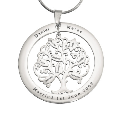Personalised Tree of My Life Washer 8 - Sterling Silver - All Birthstone™
