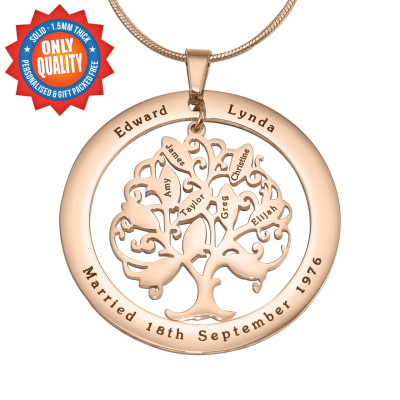 Personalised Tree of My Life Washer 10 - 18ct Rose Gold Plated - All Birthstone™