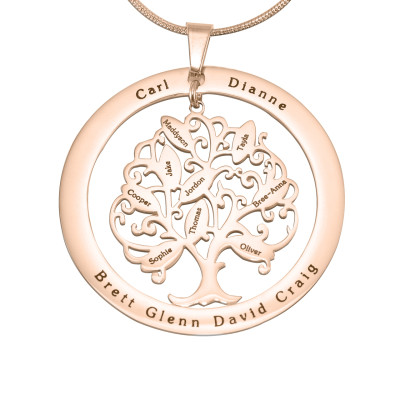 Personalised Tree of My Life Washer 9 - 18ct Rose Gold Plated - All Birthstone™