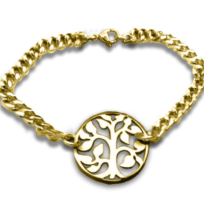 Personalised Tree Bracelet - 18ct Gold Plated - All Birthstone™