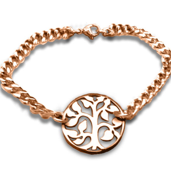 Personalised Tree Bracelet/Anklet - 18ct Rose Gold Plated - All Birthstone™