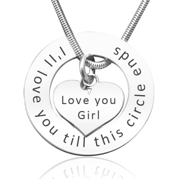 Personalised Circle My Heart Necklace - Sterling Silver - All Birthstone™