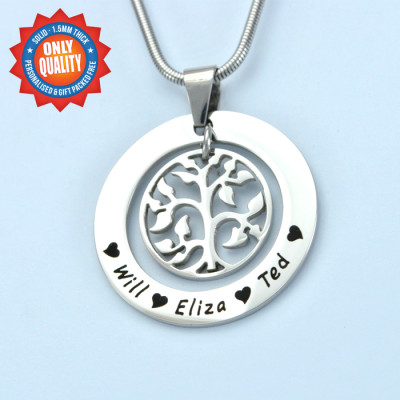Personalised My Family Tree Necklace - Sterling Silver - All Birthstone™
