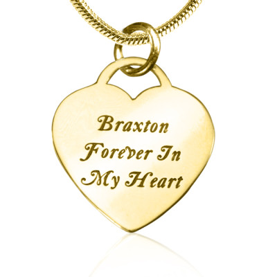 Personalised Forever in My Heart Necklace - 18ct Gold Plated - All Birthstone™
