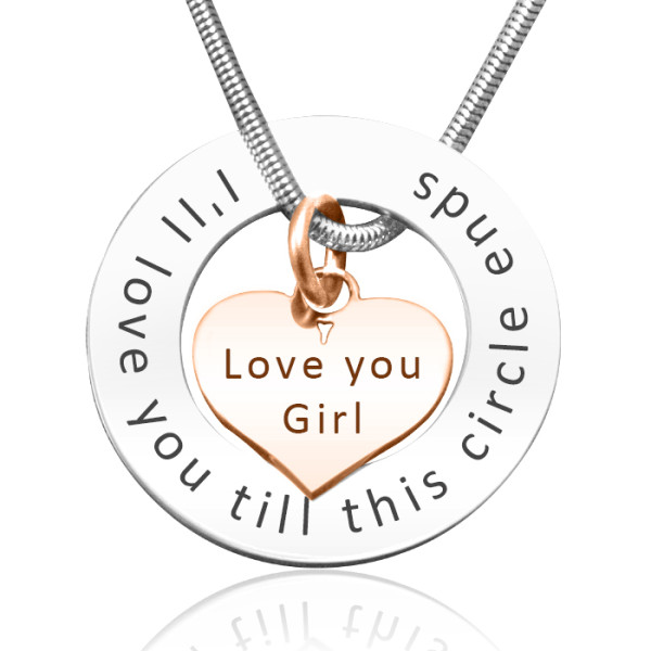 Personalised Circle My Heart Necklace - Two Tone HEART in Rose Gold - All Birthstone™