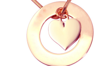 Personalised Rose Gold Circle My Heart Necklace | Handcrafted Love