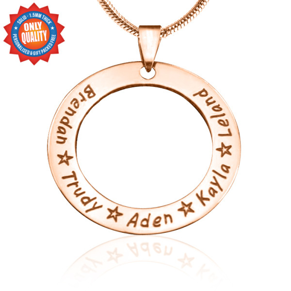 Personalised Circle of Trust Necklace - 18ct Rose Gold Plated - All Birthstone™