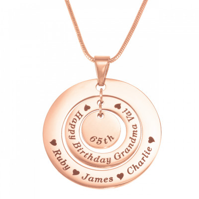 Personalised Circles of Love Necklace - 18ct Rose Gold Plated - All Birthstone™