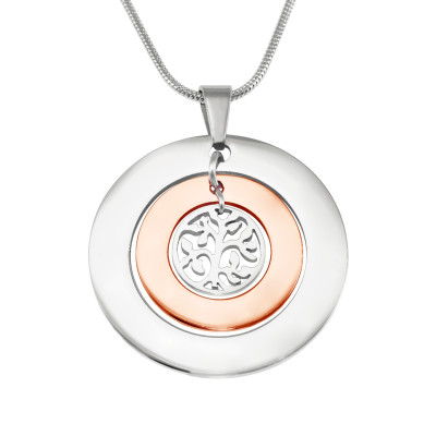 Personalised Circles of Love Necklace Tree - TWO TONE - Rose Gold  Silver - All Birthstone™