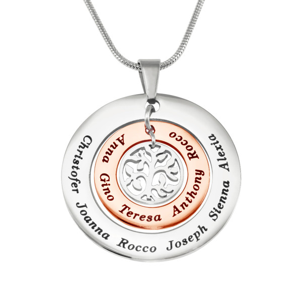 Personalised Circles of Love Necklace - TWO TONE - Rose Gold  Silver - All Birthstone™