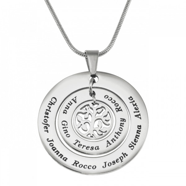 Personalised Circles of Love Necklace Tree - Silver - All Birthstone™