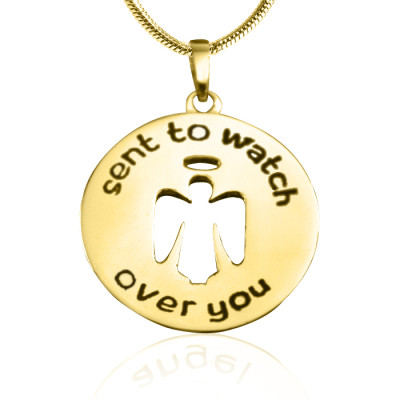 Personalised Guardian Angel Necklace 2 - 18ct Gold Plated - All Birthstone™