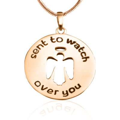 Personalised Guardian Angel Necklace 2 - 18ct Rose Gold Plated - All Birthstone™