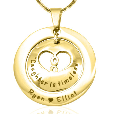 Personalised Infinity Dome Necklace - 18ct Gold Plated - All Birthstone™