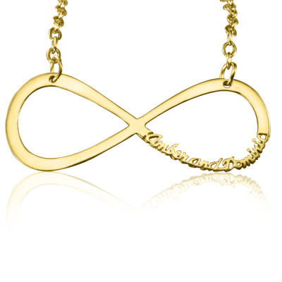 Personalised Classic Infinity Name Necklace - 18ct Gold Plated - All Birthstone™