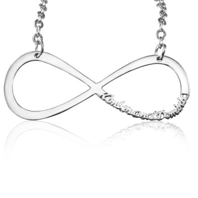 Personalised Classic Infinity Name Necklace - Sterling Silver - All Birthstone™