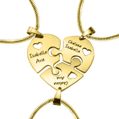 Personalised Triple Heart Puzzle - Three Personalised Necklaces - All Birthstone™