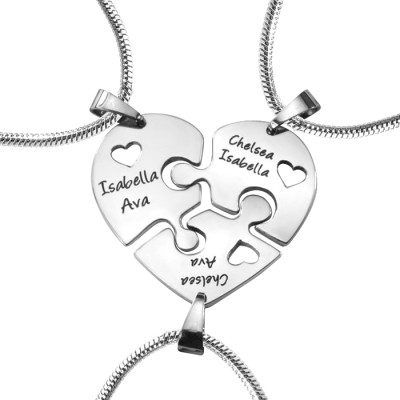 Personalised Triple Heart Puzzle - Three Personalised Necklaces - All Birthstone™
