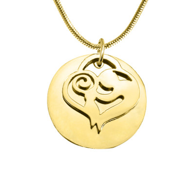 Personalised Mother's Disc Single Necklace - 18ct Gold Plated - All Birthstone™