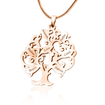 Personalised Tree of My Life Necklace 7 - 18ct Rose Gold Plated - All Birthstone™