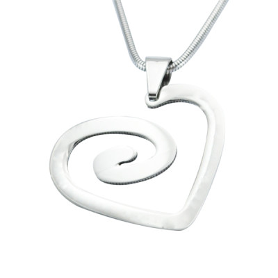 Personalised Swirls of My Heart Necklace - Sterling Silver - All Birthstone™