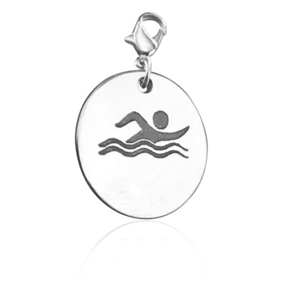 Personalised Swimmer Charm - All Birthstone™
