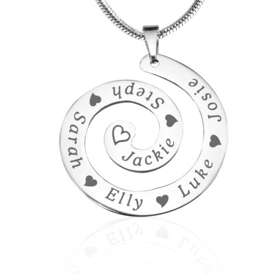 Personalised Swirls of Time Necklace - Sterling Silver - All Birthstone™