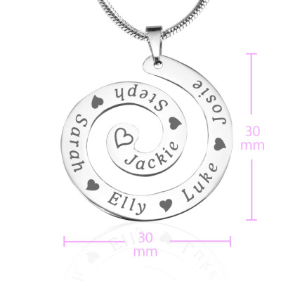 Personalised Swirls of Time Necklace - Sterling Silver - All Birthstone™