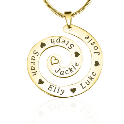 Personalised Swirls of Time Necklace - 18ct Gold Plated - All Birthstone™