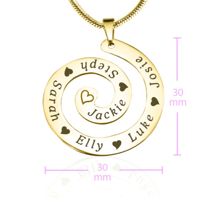 Personalised Swirls of Time Necklace - 18ct Gold Plated - All Birthstone™
