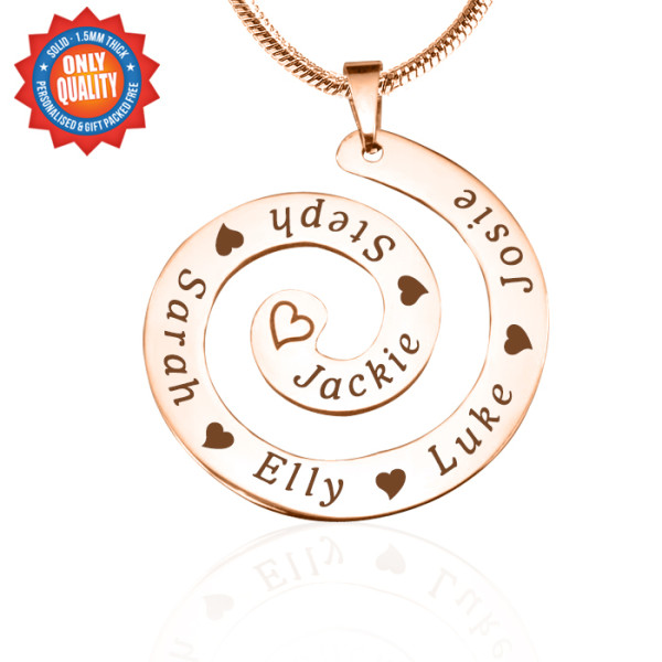 Personalised Swirls of Time Necklace - 18ct Rose Gold Plated - All Birthstone™