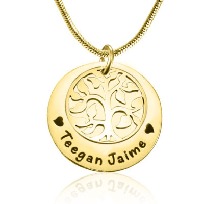 Personalised My Family Tree Single Disc - 18ct Gold Plated - All Birthstone™