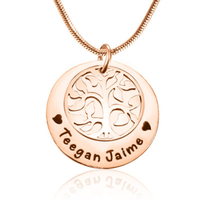 Personalised My Family Tree Single Disc - 18ct Rose Gold Plated - All Birthstone™