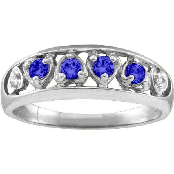 Lyric  Embedded Hearts Ring with 2-6 stones  - All Birthstone™