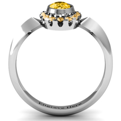 Royal  Bezel Set Oval Cluster Ring - All Birthstone™