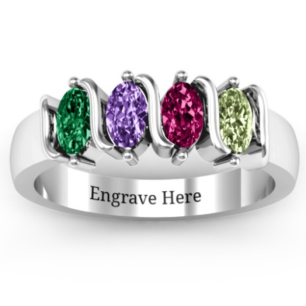 2-5 Oval Stones Ring  - All Birthstone™