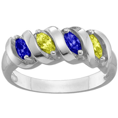 2-6 Marquise Spiral Ring - All Birthstone™