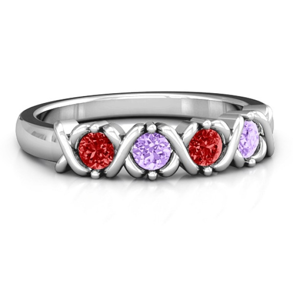 2 to 5 Stone Hugs and Kisses XOXO Ring  - All Birthstone™