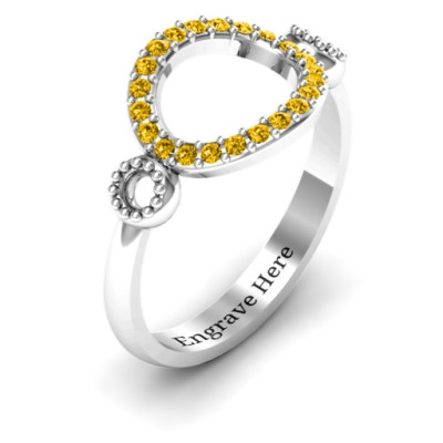 3 Circles Karma Ring with Accents - All Birthstone™