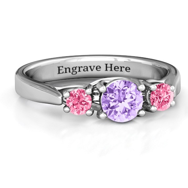 3-Stone Graduated Ring  - All Birthstone™